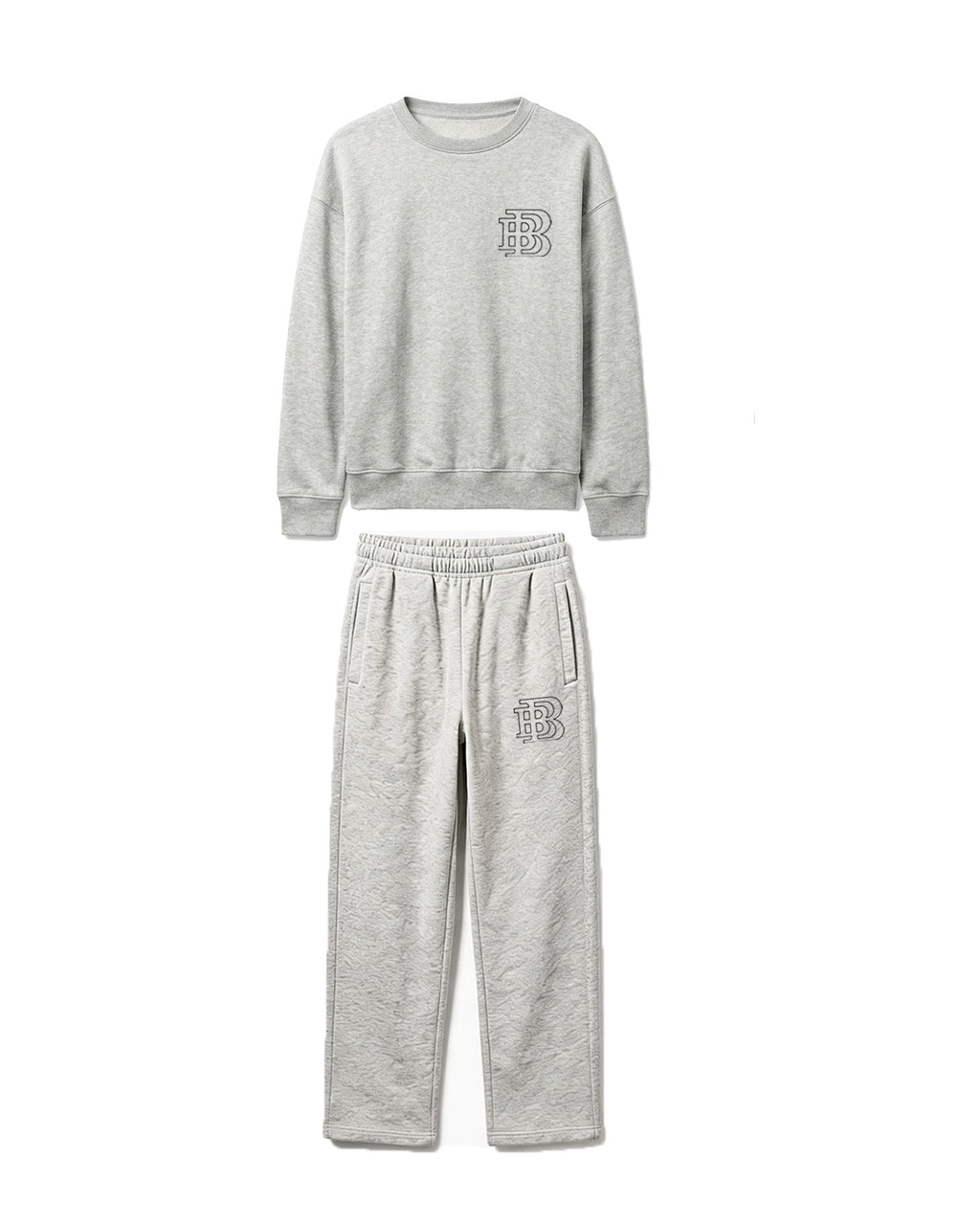 BB Monogram Set Grey — Crewneck + Pant